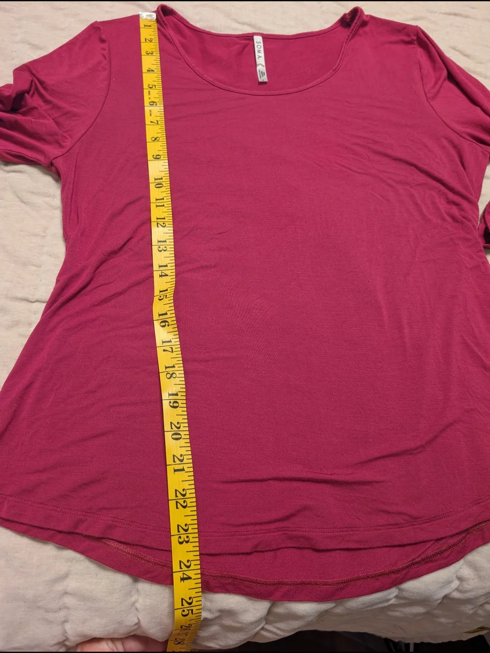 NWOT Soma Cool Nights Long Sleeve Scoop Neck Sleep Top Pink Size Small Soft PJ - Picture 4 of 7